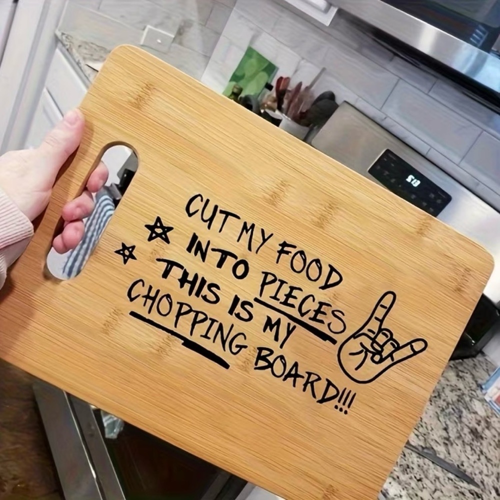 Cut My Food Into Pieces This Is My Chopping Board Bamboo Home Kitchen Funny Gift